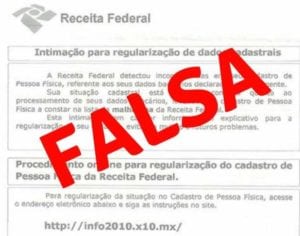 Atenção: cartas de atualização de dados bancários na Receita Federal são falsas