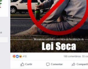 Prefeitura faz publicação defendendo ‘Lei Seca’ e internautas criticam