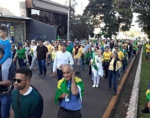 Militantes pró-Bolsonaro fazem ato de apoio ao governo em Londrina