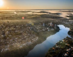 Uma incrível foto de Londrina vista das nuvens