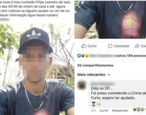 Cunhado procura jovem na internet e PM responde post: ‘Está preso por furto’
