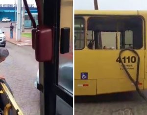 Janela de ônibus cai com passageiros dentro em Londrina; assista