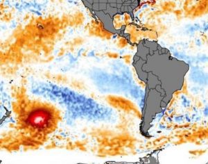 A mancha quente de água que se move em direção à América do Sul e inquieta cientistas