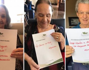 Idosos de casa de repouso aconselham sobre como se prevenir do coronavírus