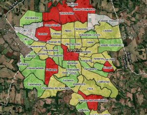 Confira os bairros com mais e menos casos de covid-19 em Londrina