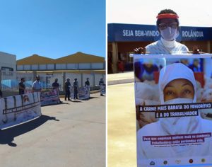 Trabalhadores de frigoríficos na região de Londrina fazem protesto