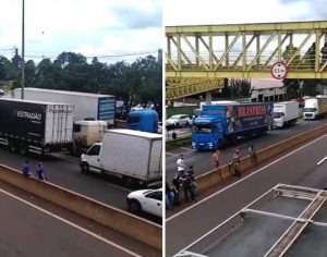 Novo protesto reúne caminhoneiros e motoristas na PR-445