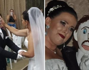 Mulher se casa com boneco de pano, faz festa de casamento e lua de mel; vídeo