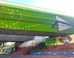 Viaduto da Avenida Santos Dumont ganha arte com nova ação cultural