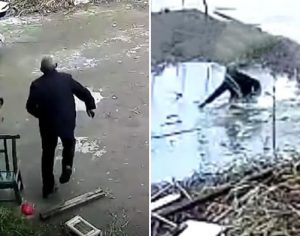 Idoso entra em lago congelado para salvar bebê que se afogava; VÍDEO