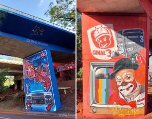 História da TV e do rádio em Londrina ilustra viaduto da Avenida JK