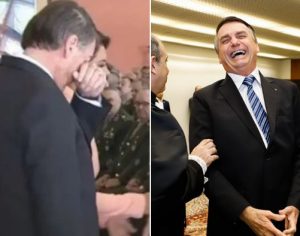 Bolsonaro dá gargalhadas nos bastidores do STJ após cair no choro com militares