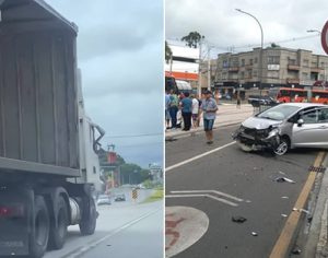 Caminhoneiro ‘alucinado’ deixa rastro de destruição em Curitiba; veja vídeos