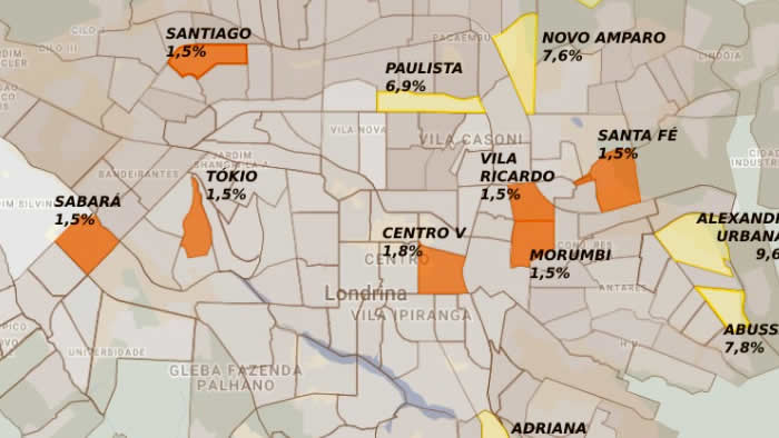 Vea los 10 barrios con mayor número de brotes de mosquitos de dengue en Londrina