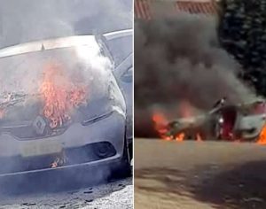 Carro é destruído por incêndio em Londrina; bombeiros acionados