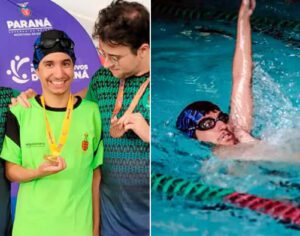 Londrinense autista conquista três medalhas de ouro na natação nos Parajaps