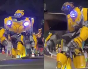 Robô do Transformers surge dançando em Londrina e viraliza na web