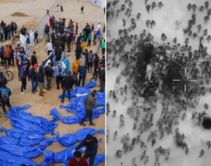 Ataque a palestinos que aguardavam ajuda humanitária deixa 112 mortos