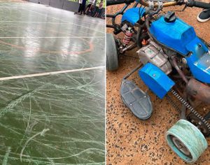 GM de Londrina apreende ‘carrinho’ e responsáveis por danificar quadra de escola