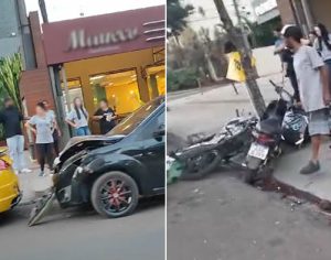 Vídeo: carro atinge cinco motos e um Audi na região sul de Londrina