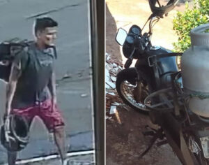 Motocicleta de entregador é furtada em Cambé; câmera filmou suspeito
