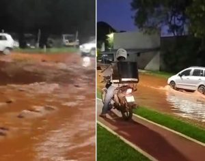 Rompimento de adutora alaga via e deixa bairros sem água em Londrina