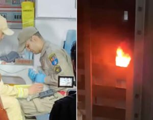 Fogo atinge apartamento na Gleba Palhano; cãozinho é resgatado