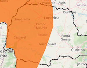 Inmet emite alerta de temporal para Londrina e 285 cidades do Paraná