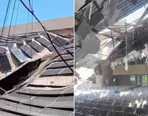 Teto de igreja desaba no Centro de Londrina e assusta moradores