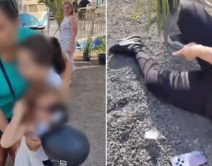 Mulher fratura tornozelo após ser agredida com neta no colo na ExpoLondrina