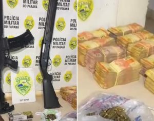 Polícia encontra arsenal e R$ 82 mil dentro de distribuidora em Londrina