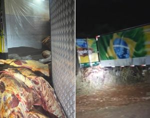 Carreta carregada com carnes é encontrada após furto em Londrina