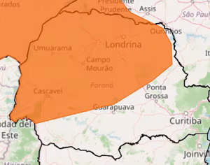 Inmet emite alerta de perigo para temporais no Paraná; veja as cidades